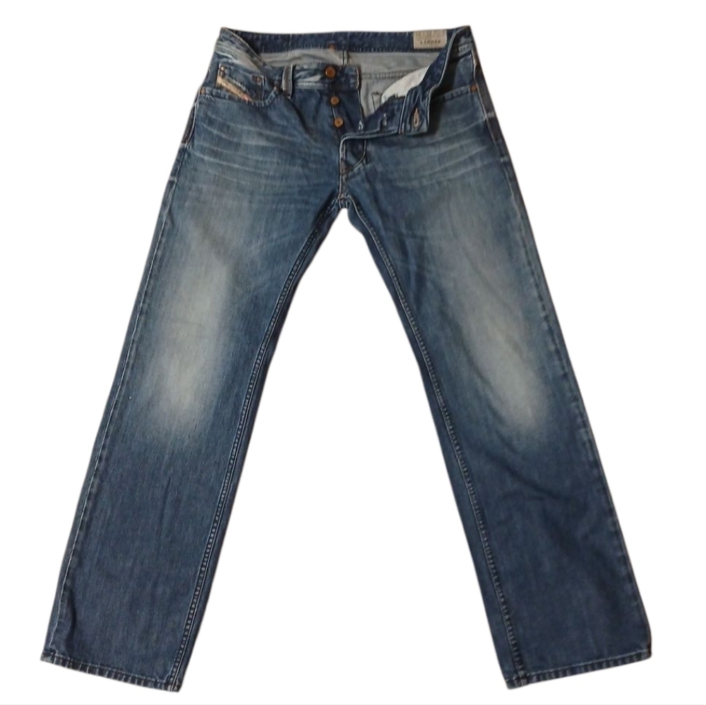 Diesel Larkee Men's Buttonfly Relaxed Fit Jeans Med Wash Mid Rise Size 31